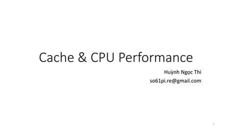 Cache & CPU performance | PPT