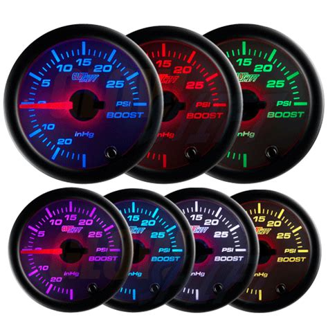 GlowShift White 35 PSI 7 Color Boost Gauge