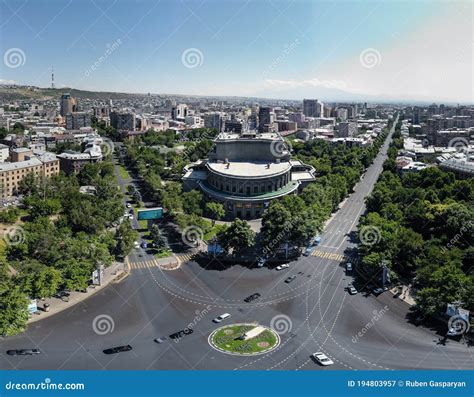 Aerial View on Yerevan City Center, Opera House Stock Image - Image of ...