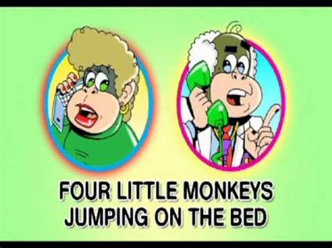 10 little monkeys - Nursery Rhyme - With Text - YouTube