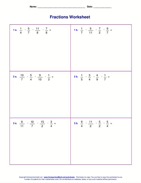 Worksheets for fraction multiplication - Worksheets Library