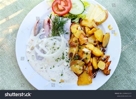 Matjes Fillet Soused Herring Cream Sauce Stock Photo 2190631277 ...