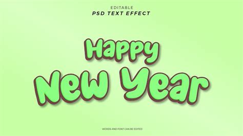 Premium PSD | Happy new year text effect editable design