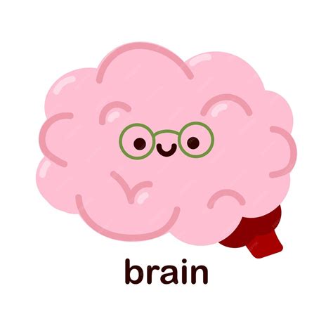 Premium Vector | Kawaii brain. Cute human internal organs. Cheerful ...