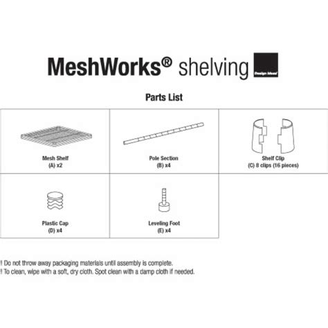 Design Ideas MeshWorks 2 Tier Narrow Metal Storage Shelving Unit Rack, White, 1 Piece - Fred Meyer