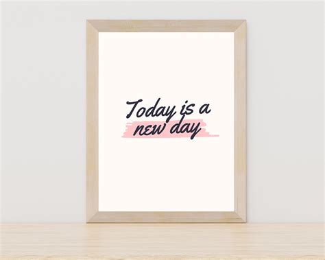 Today is a New Day Motivational Wall Art Colourful Wall | Etsy