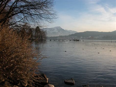 Lake Lucerne in Winter stock photo. Image of peak, mountain - 38872208