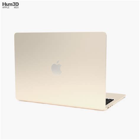 Apple MacBook Air M2 2022 Starlight 3D model - Electronics on Hum3D