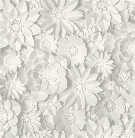 Fine Decor Dimensions Floral White FD42554 | Wallpaper Central