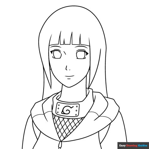 Hinata Hyuga from Naruto Coloring Page | Easy Drawing Guides