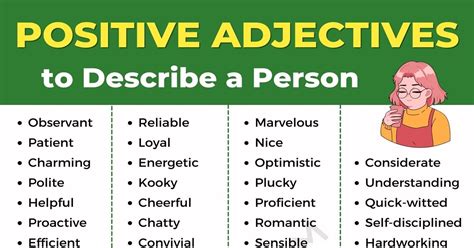 200+ Positive Adjectives to Describe a Person in English • 7ESL