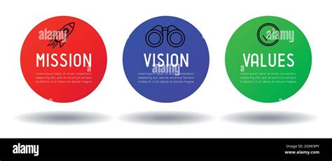 Mission, vision, values concept - circular graphics - vector ...