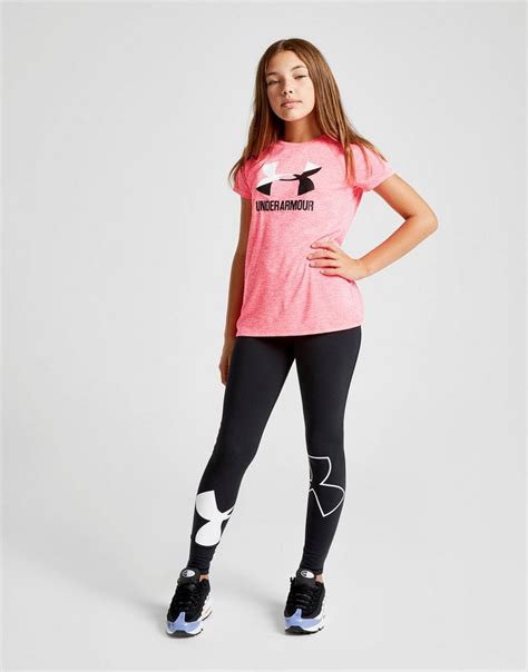 Buy Black Under Armour Girls' Favourite Knit Leggings Junior | JD ...