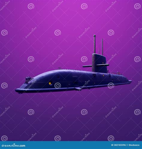 Photorealistic Submarine Art on Purple Background: a Stylish Fusion of ...