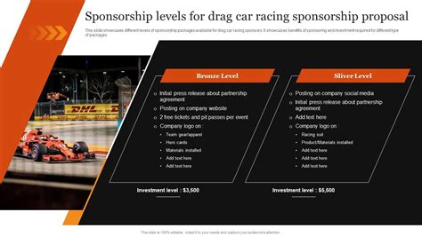 Sponsorship Levels For Drag Car Racing Sponsorship Proposal Ppt ...