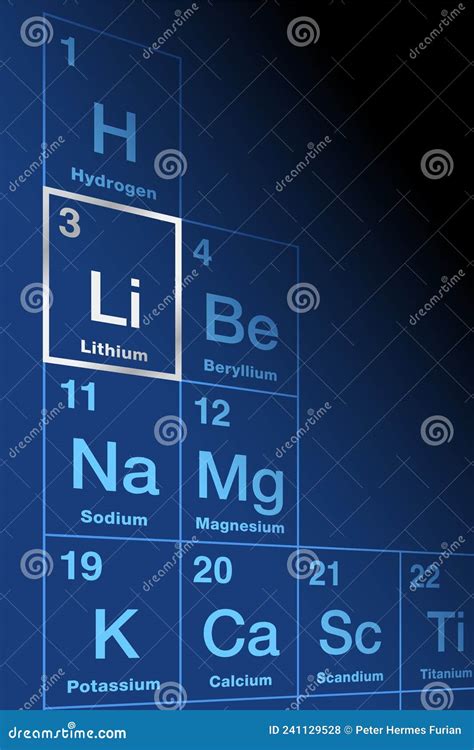 Lithium Chemical Element Periodic Table Symbol Stock Photography ...