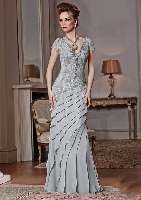 Últimos productos 2014 de lujo elegante gris Appliqued gasa de la sirena madre de la ...