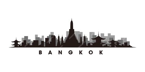 Premium Vector | Bangkok skyline and landmarks silhouette vector