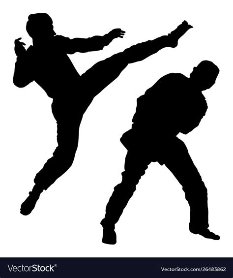 Taekwondo Sparring Silhouette