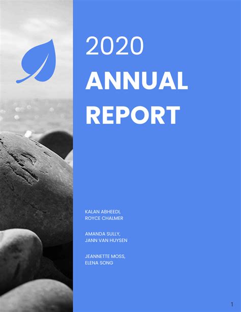 Annual Report Cover Page Template