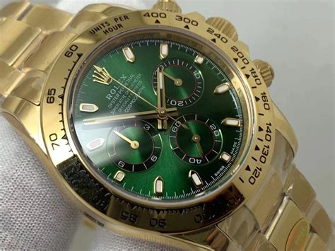 Rolex Daytona Gold Green Best Swiss 1:1 Replica High-End Quality