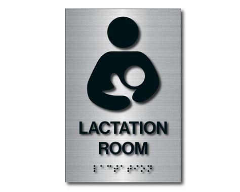 Brushed Aluminum Braille Lactation Room Sign- 9″h x 6″w – Harvey Signs Inc