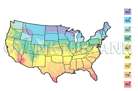 Average Incoming Water Temperature Map of the United States – Tank The Tank