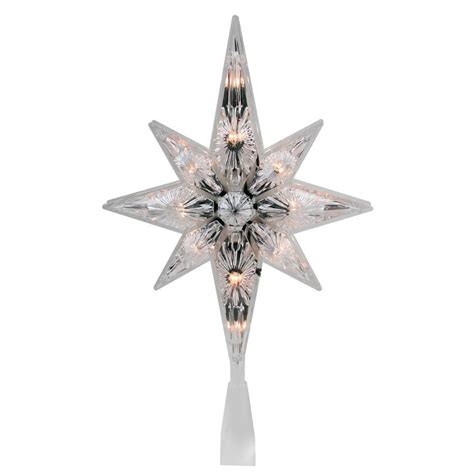 Northlight 10.75 in. Faceted Star of Bethlehem Christmas Tree Topper - Clear Lights-32606342 ...