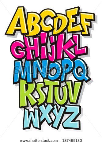 Cartoon Comic Doodle Font Alphabet Vector Stock Vector (Royalty Free) 187465130 | Shutterstock ...