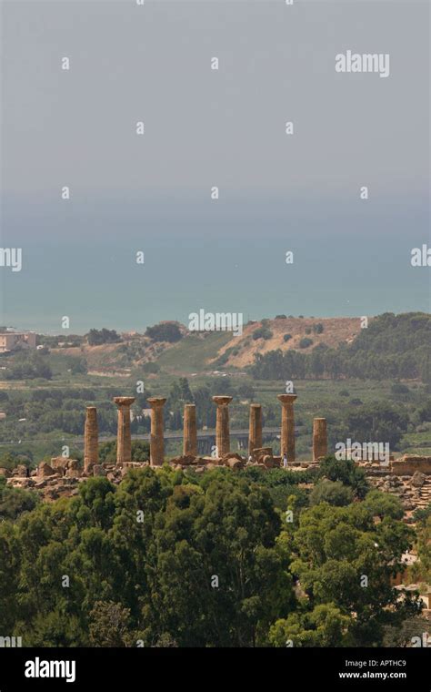 Temple of Hercules Agrigento Sicily Valley of the Temples Stock Photo - Alamy