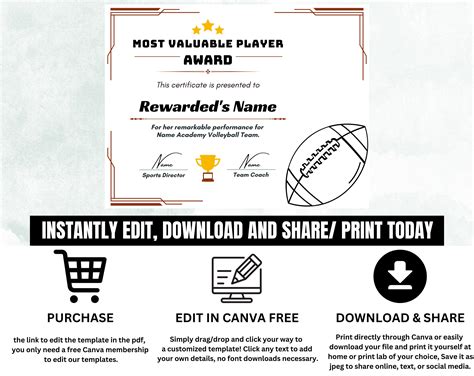 Editable Football Award Certificates, Award Ceremony Certificates, Printable End of Season ...