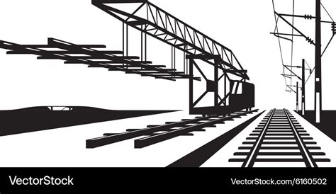 Construction of railway track Royalty Free Vector Image