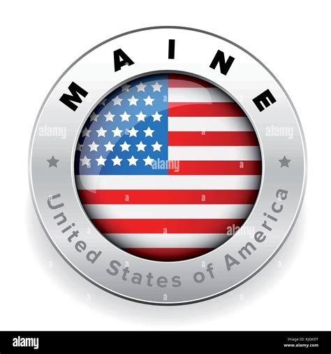 Maine Usa flag badge button vector Stock Vector Image & Art - Alamy