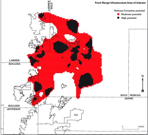 Niobrara Formation areas of development potential. | Download ...