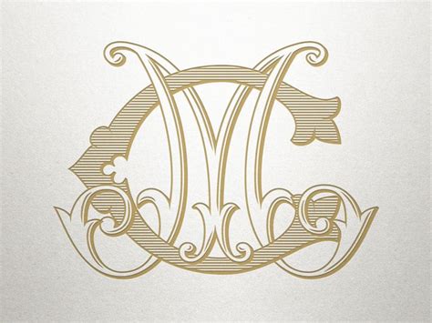 Custom Bridal Monogram CM MC Bridal Monogram Vintage