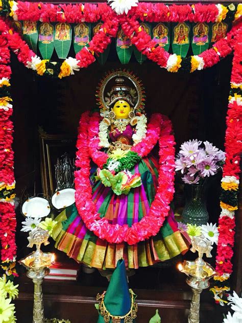 Lakshmi pooja | Goddess decor, Festival decorations, Indian decor