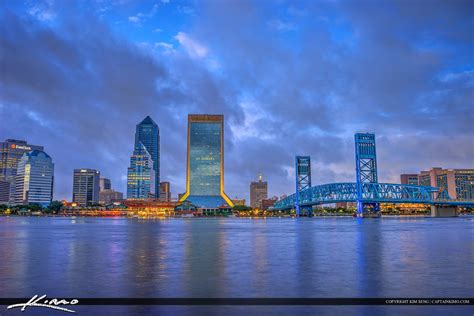 Jacksonville Skyline Florida Duval County Skyline Night | HDR Photography by Captain Kimo