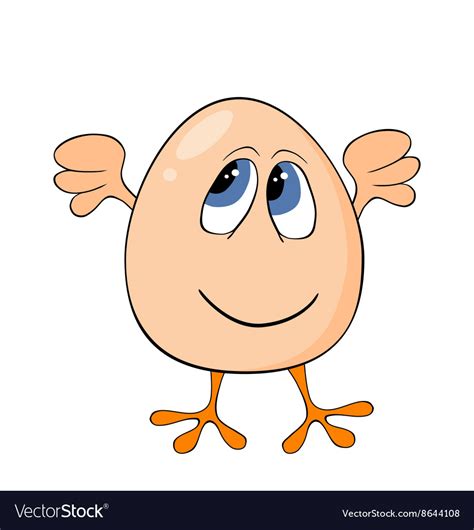 Happy egg cartoon character - isolated Royalty Free Vector