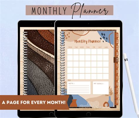 Editable Monthly Planner Template Canva Bright Design DIY Canva ...