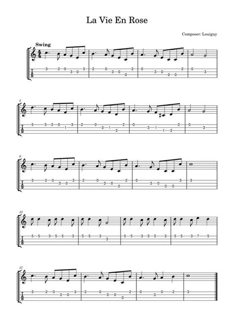 La Vie En Rose - Easy Ukulele Fingerpicking Tab | Ukulele tabs songs, Ukulele tabs, Ukulele songs