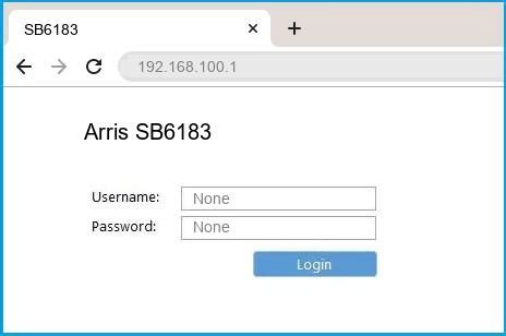 Arris SB6183 Router Login and Password