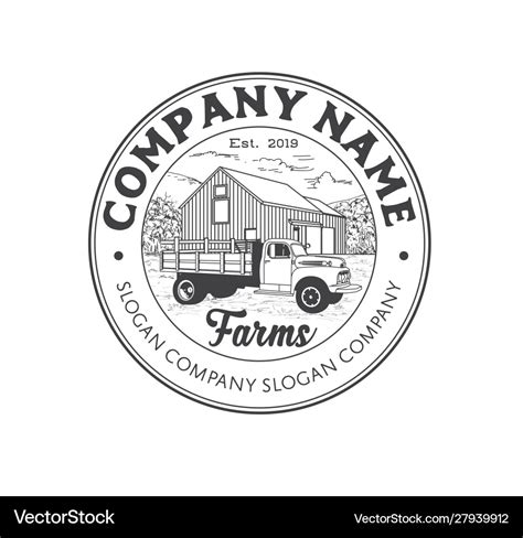 Rustic vintage farm logo design vector image | Stock Images Page | Everypixel