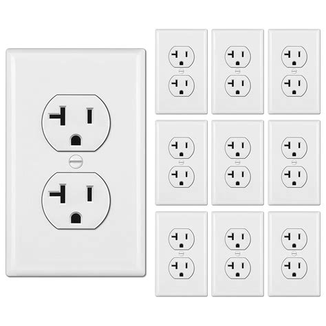 Buy 10 Pack] BESTTEN 20 Amp Duplex Receptacle Outlet, 20A125V2500W ...