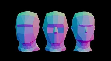 Low Poly Human Heads 3D model 3D printable | CGTrader