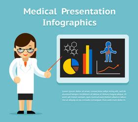 Medical infographics presentation female doctor Vector Image