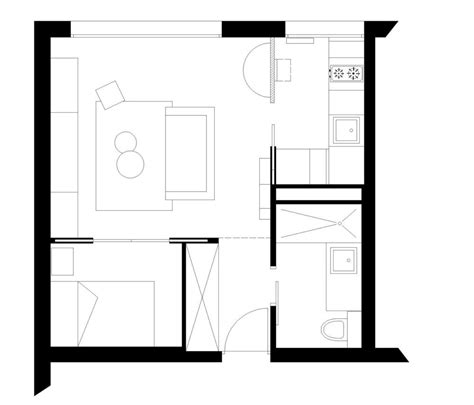 Paris 17 : un petit appartement de 31 m2 restructuré | Petit appartement, Plans de petite ...