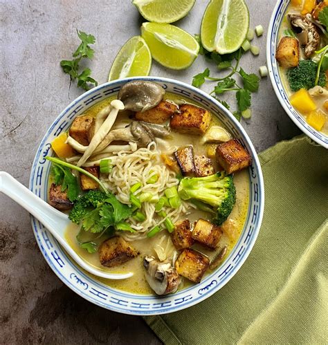 Thai Green Curry Soup With Smoked Tofu - Julianne's Kitchen