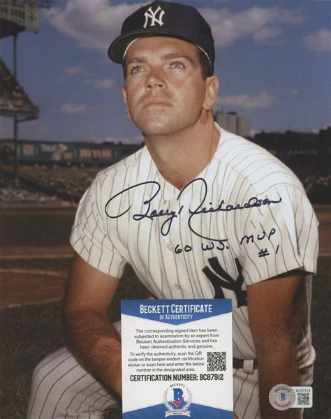 Bobby Richardson Signed Yankees 8x10 Photo Inscribed "60 WS. MVP ...