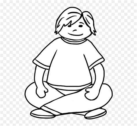 Child Sitting Quietly Png - Sit Black And White Clipart, Transparent ...