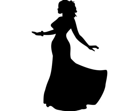 Woman in a Long Dress Clip Art Vector Clipart Printable Image Pretty ...